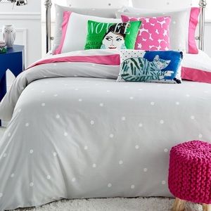 Kate Spade Gray Polka Dot Comforter Set